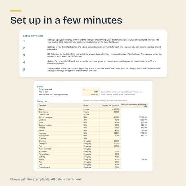 Start Here setup steps and the Settings tab with categories